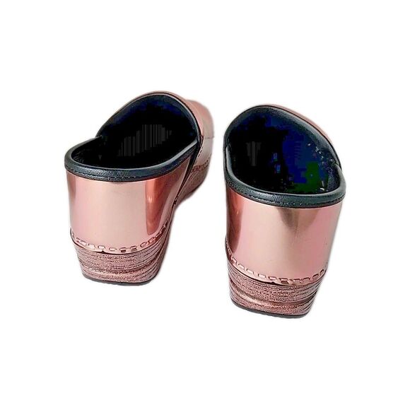 Dansko Professional Rose Chrome Metallic Patent Leather Clog EU 38 US 7.5 8 Pink - Picture 4 of 10